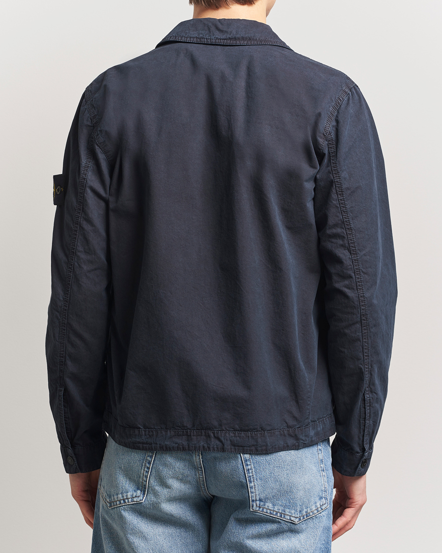 Herren | Hemden | Stone Island | Old Effect Garment Washed Zip Overshirt Navy Blue
