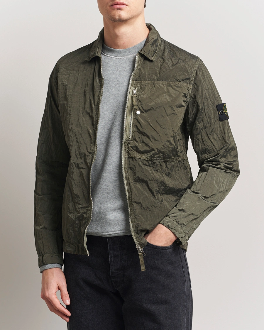 Herren | Hemden | Stone Island | Nylon Metal Zip Overshirt Military Green