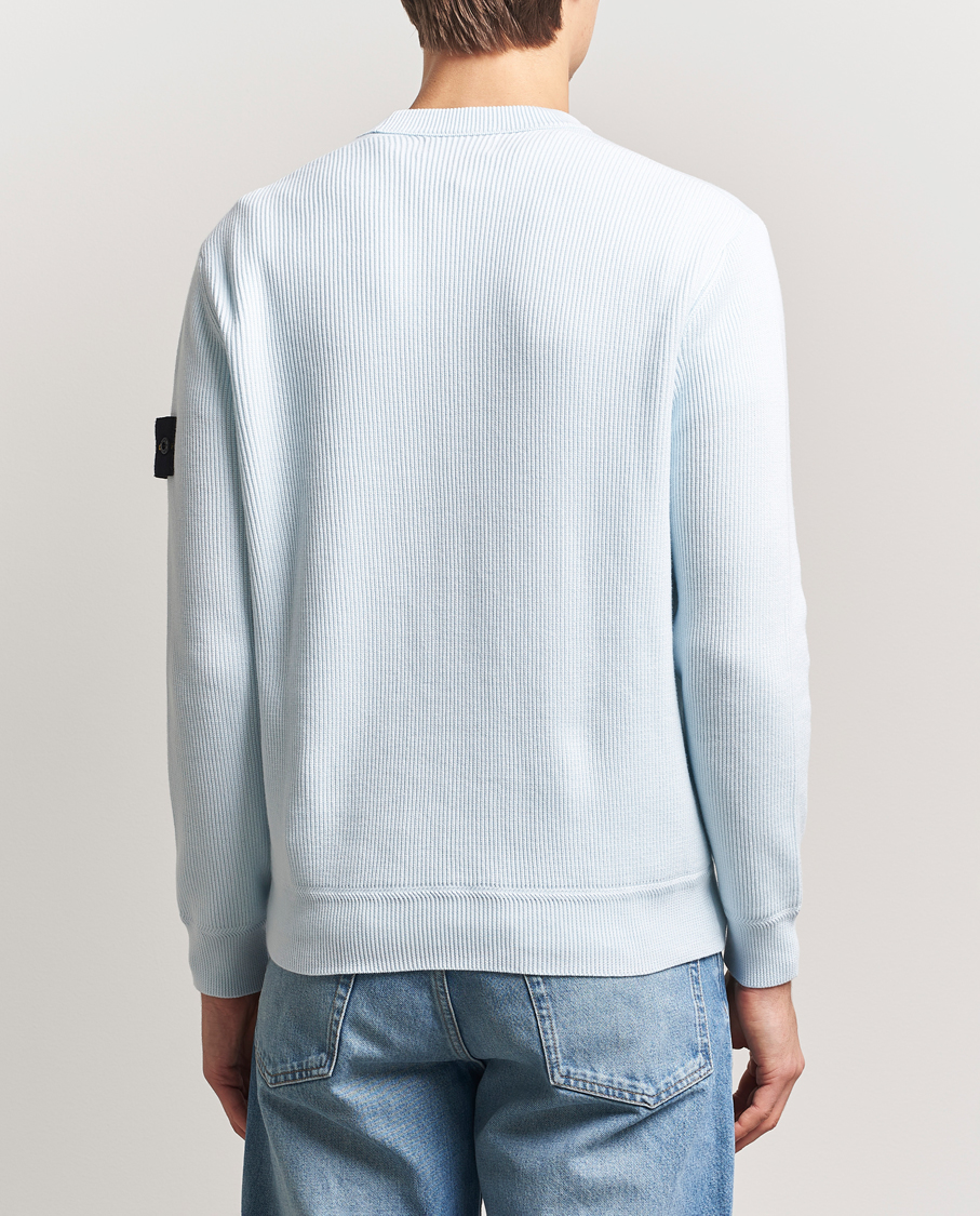 Stone Island Ribbed Soft Organic Cotton Crewneck Sky Blue bei Care of Carl