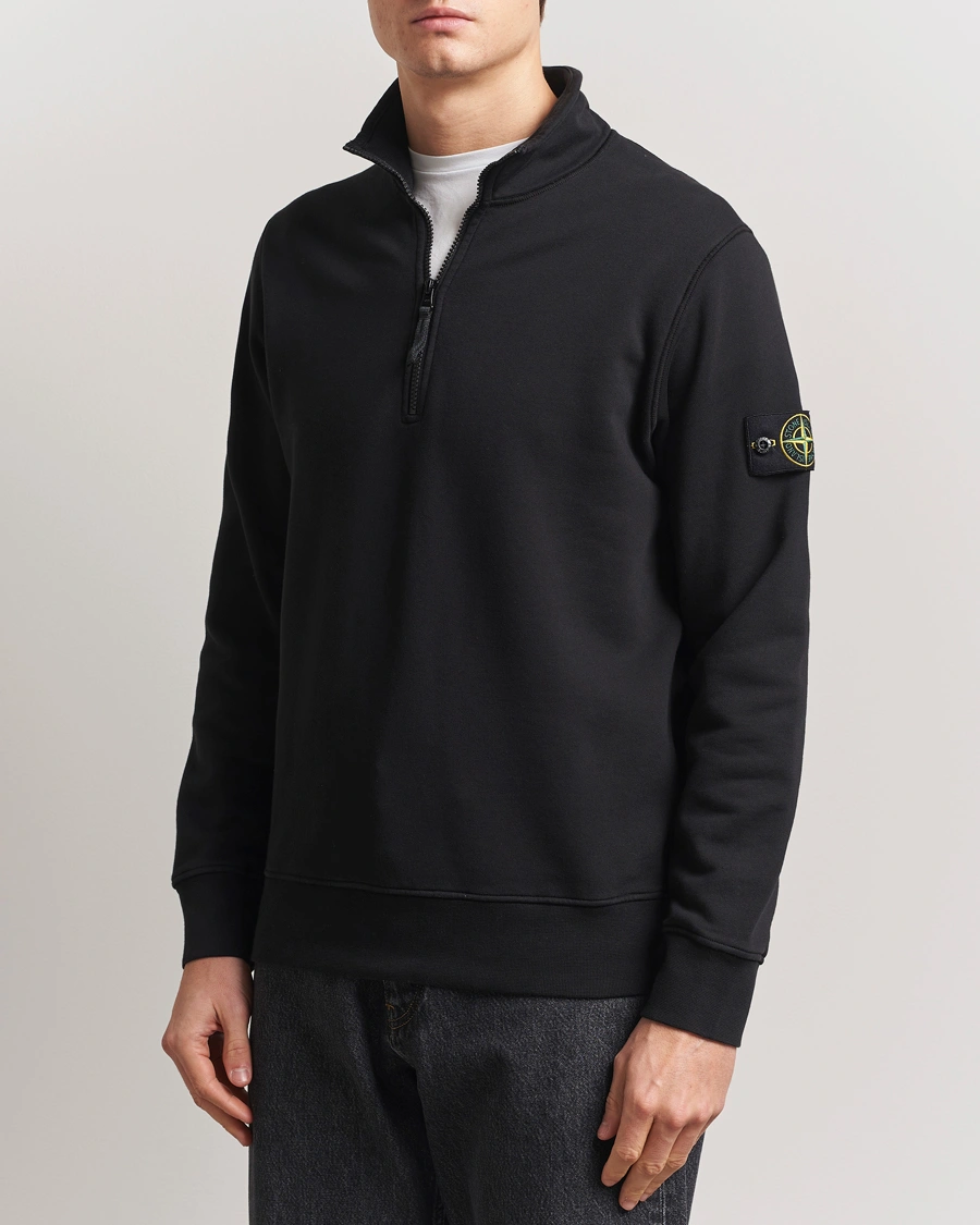 Herren | Pullover | Stone Island | Garment Dyed Fleece Half Zip Black