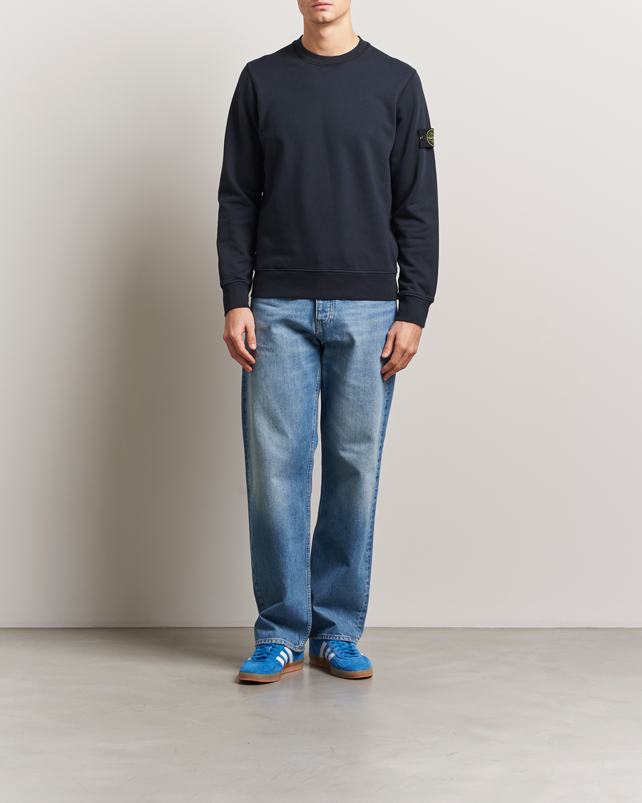 Herren | Pullover | Stone Island | Garment Dyed Fleece Sweatshirt Navy Blue
