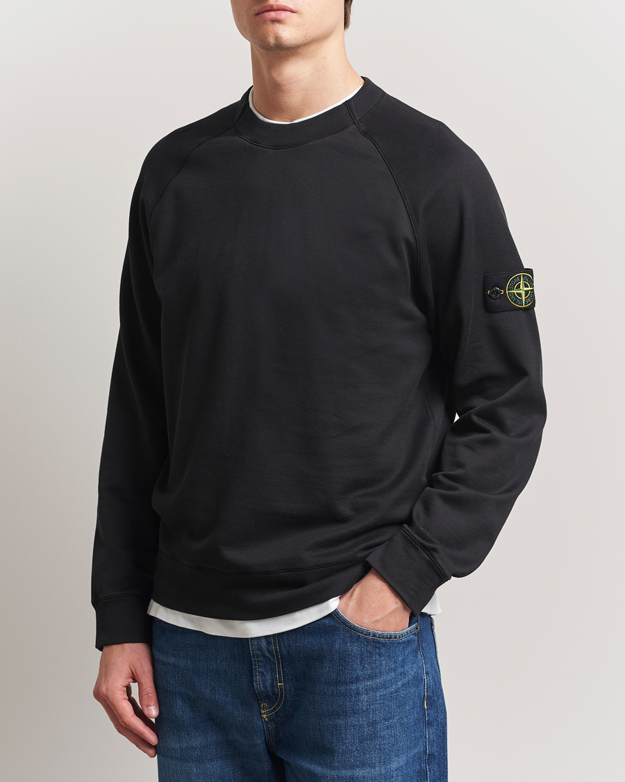 Herren | Pullover | Stone Island | Light Organic Cotton Fleece Sweatshirt Black