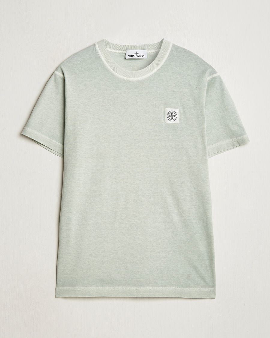 Herren | T-Shirts | Stone Island | Organic Cotton Fissato Effect T-Shirt Grey Green
