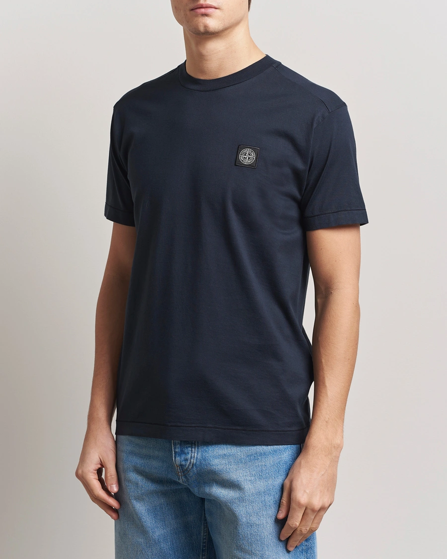 Herren | T-Shirts | Stone Island | Garment Dyed Cotton Jersey T-Shirt Navy Blue