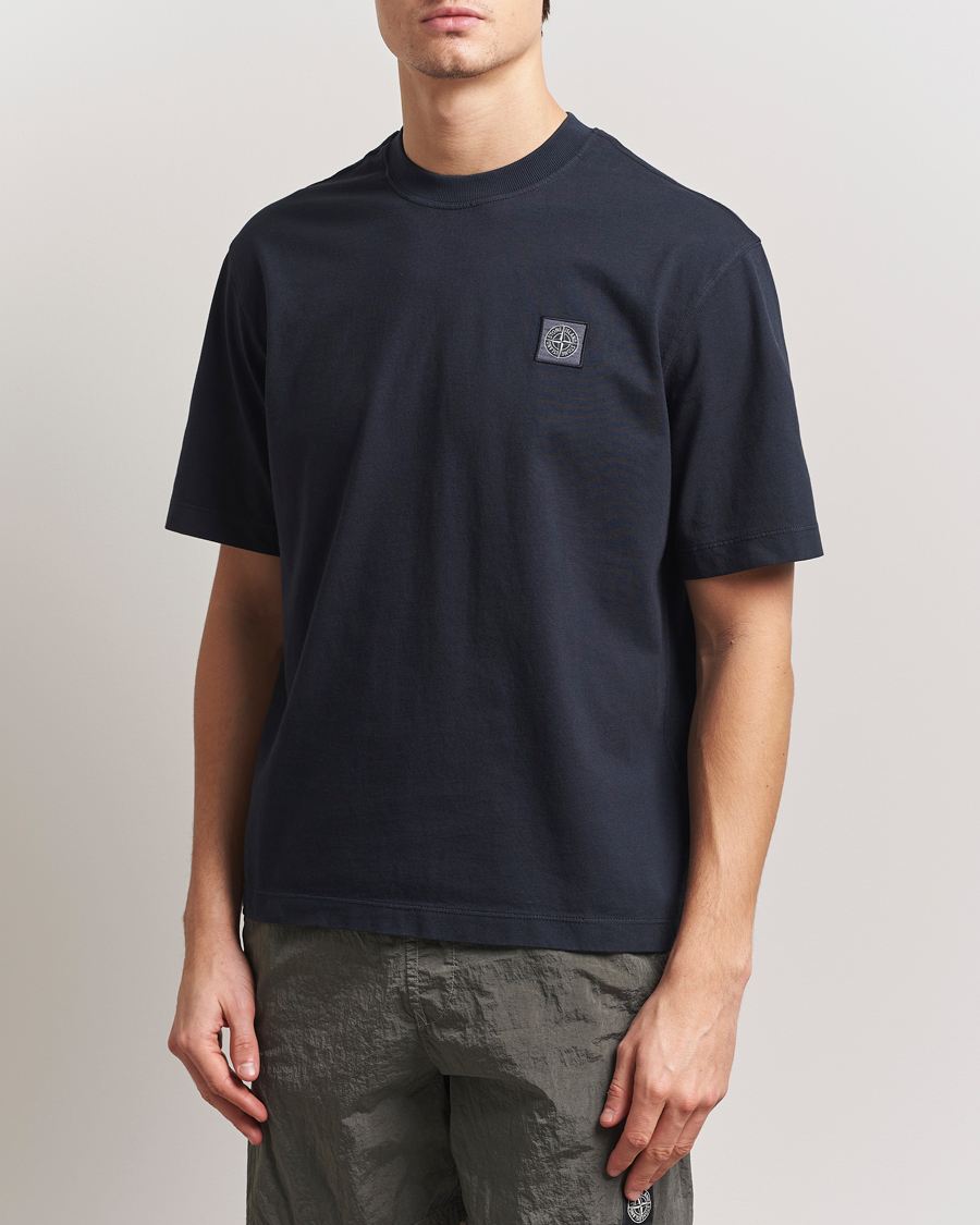 Herren | T-Shirts | Stone Island | Combed Organic Cotton T-Shirt Navy Blue