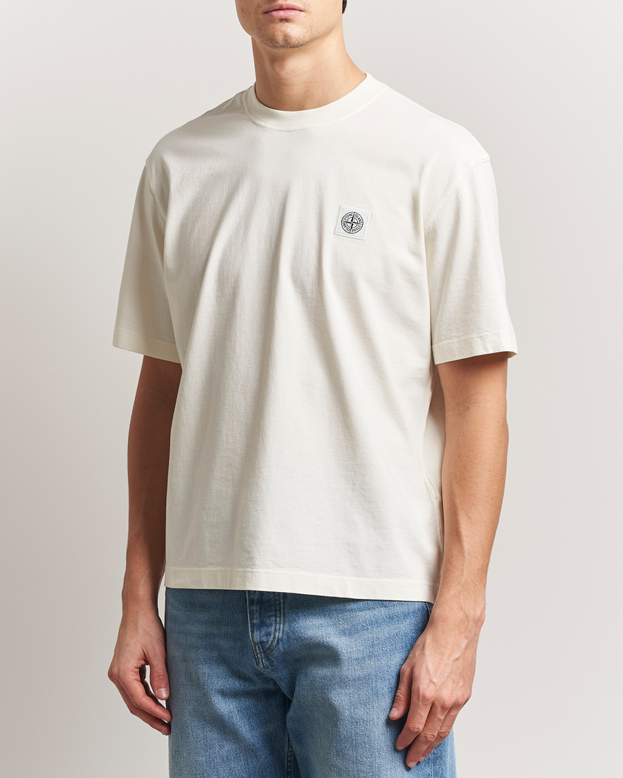Herren | T-Shirts | Stone Island | Combed Organic Cotton T-Shirt Ivory