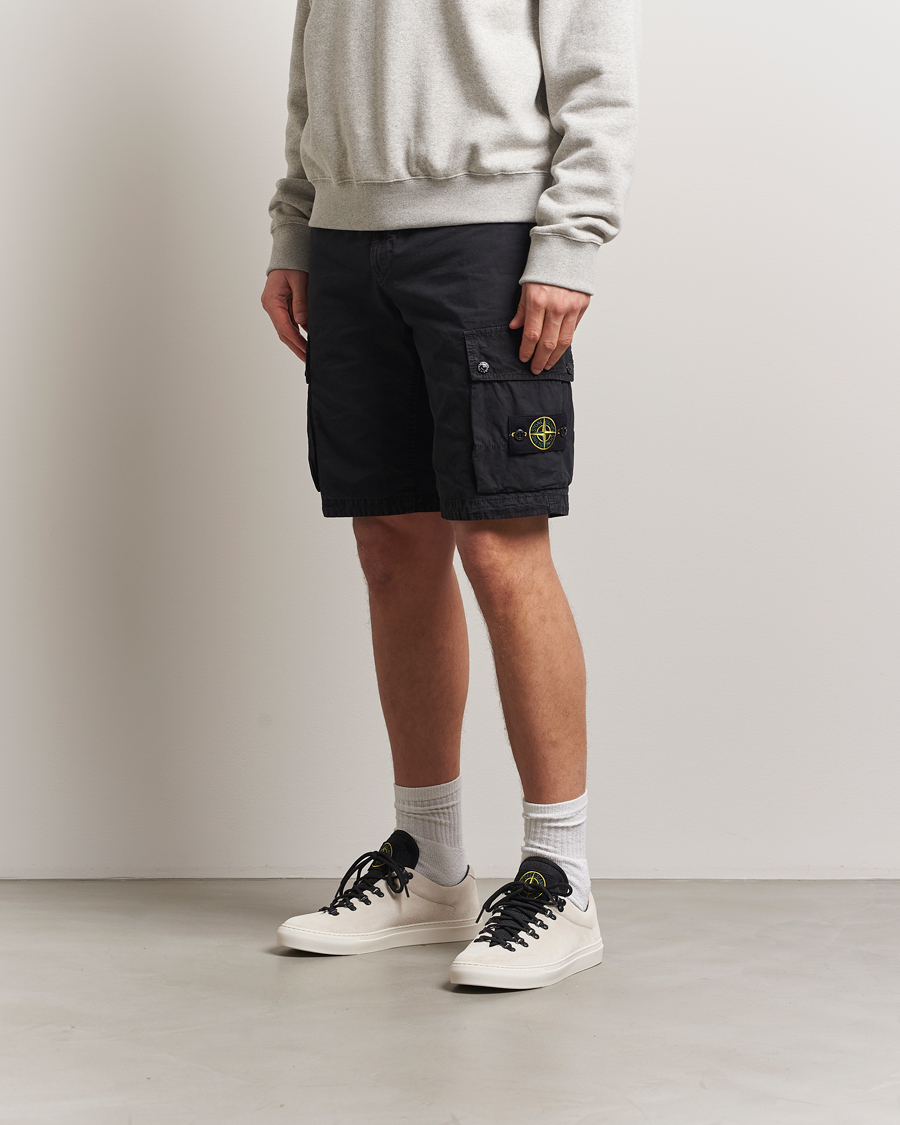 Herren | Shorts | Stone Island | Brushed Cotton Canvas Cargo Shorts Black