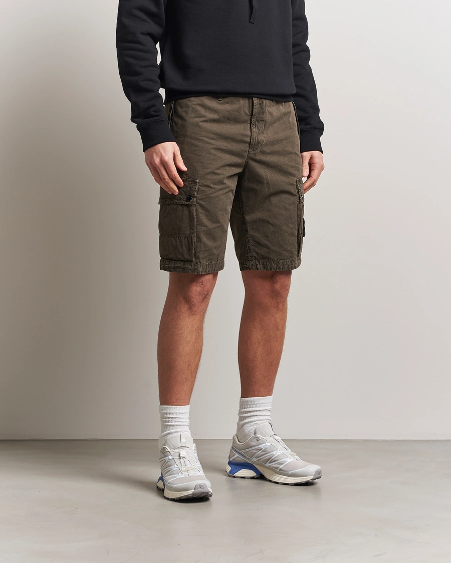 Herren | Shorts | Stone Island | Brushed Cotton Canvas Cargo Shorts Military Green