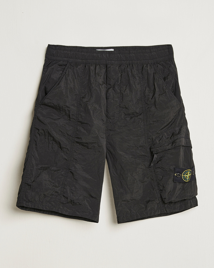 Herren | Shorts | Stone Island | Nylon Metal Drawstring Cargo Shorts Black