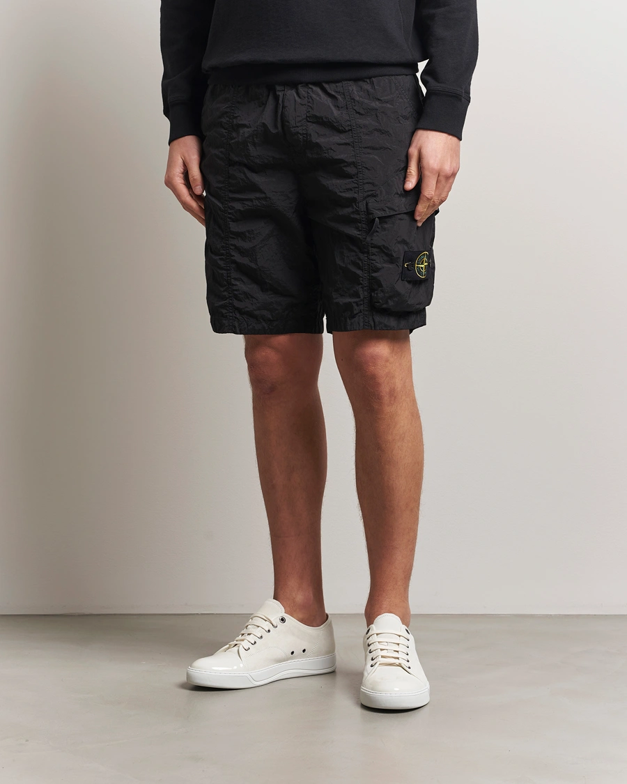 Herren | Shorts | Stone Island | Nylon Metal Drawstring Cargo Shorts Black