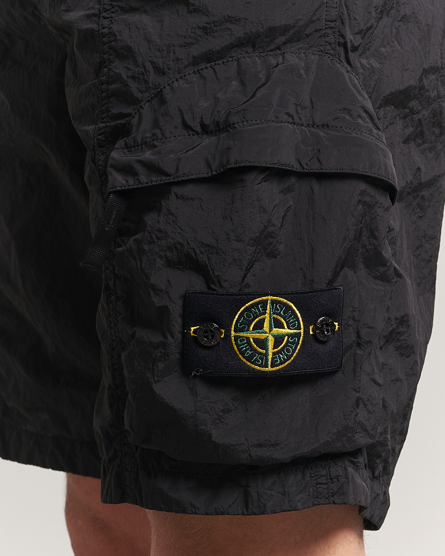 Herren | Shorts | Stone Island | Nylon Metal Drawstring Cargo Shorts Black