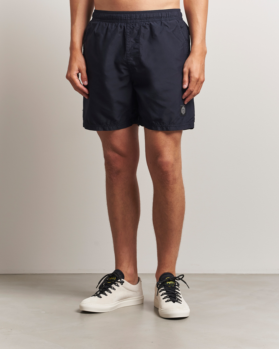 Herren | Badehosen | Stone Island | Brushed Nylon Swimshorts Navy Blue