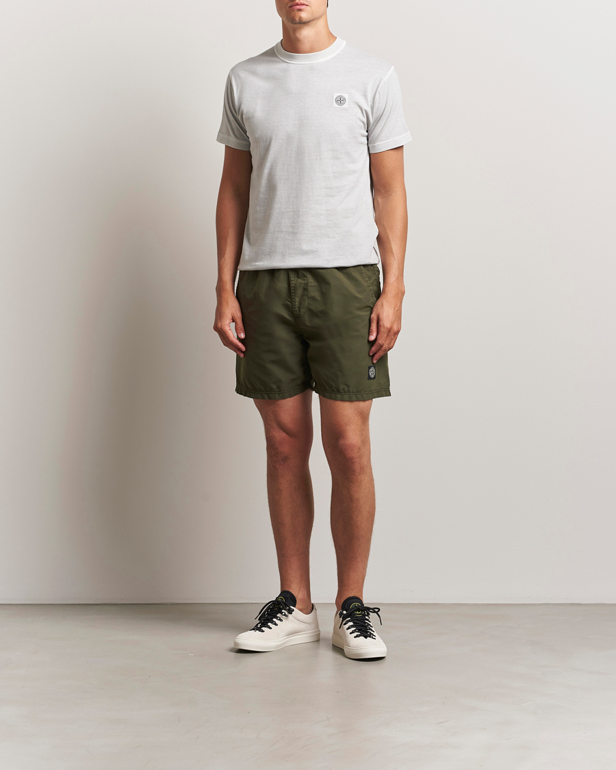 Herren | Badehosen | Stone Island | Brushed Nylon Swimshorts Military Green