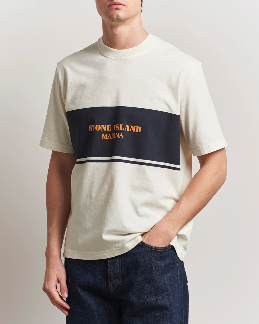 Herren | T-Shirts | Stone Island | Marina Organic Cotton T-Shirt Ivory