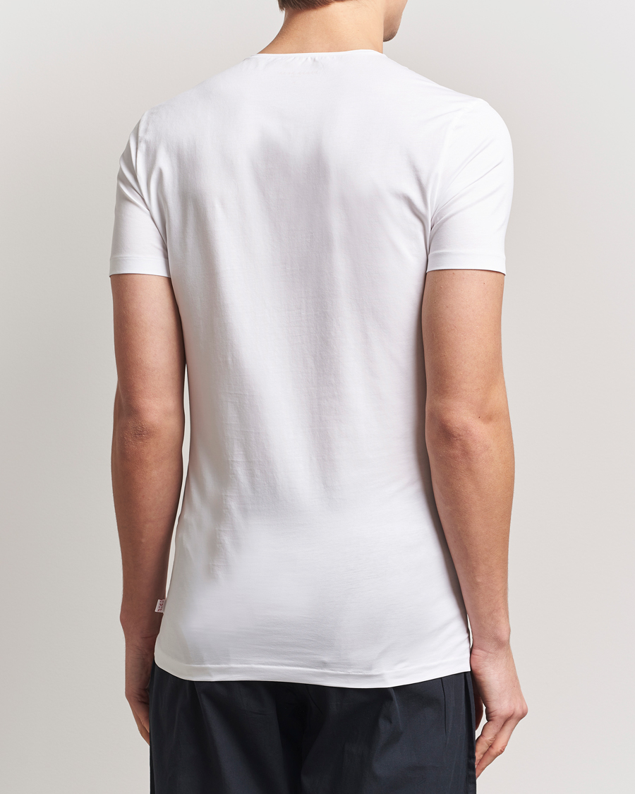 Herren | T-Shirts | Derek Rose | Pima Cotton Crew Neck T-Shirt White