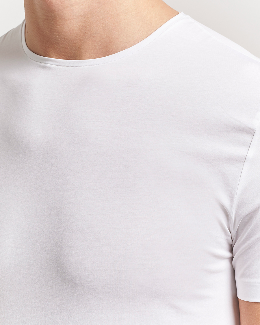 Herren | T-Shirts | Derek Rose | Pima Cotton Crew Neck T-Shirt White