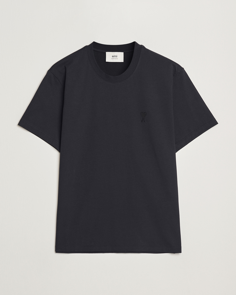 Herren | T-Shirts | AMI | Tonal Heart Logo T-Shirt Black