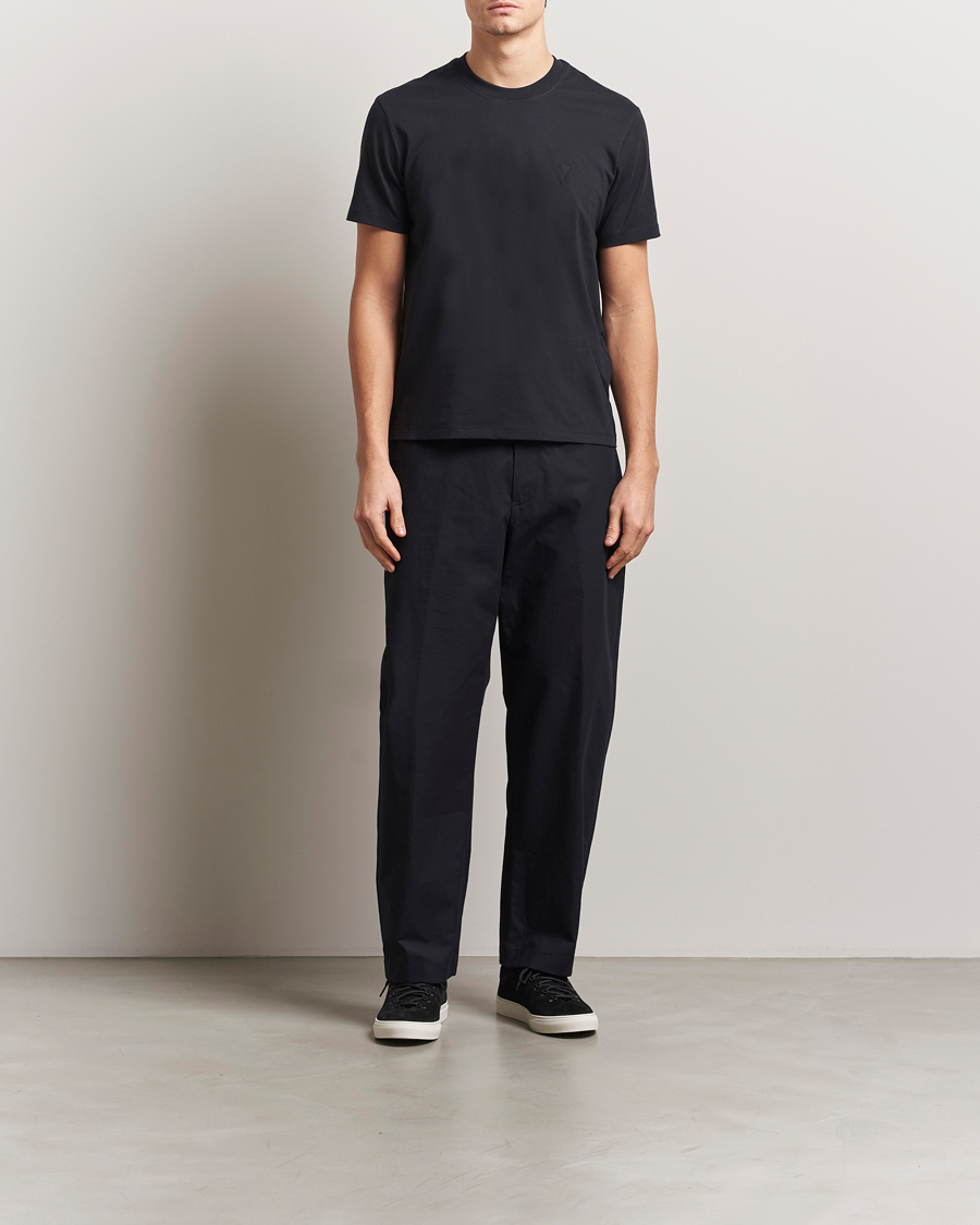 Herren | T-Shirts | AMI | Tonal Heart Logo T-Shirt Black