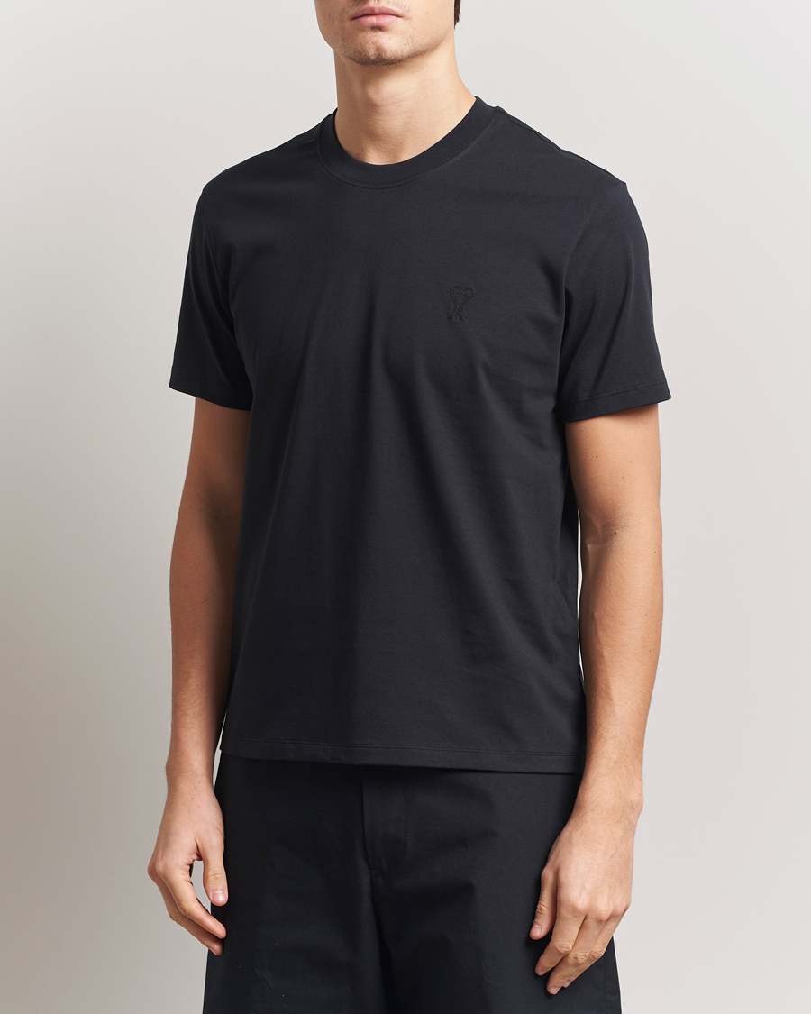 Herren | T-Shirts | AMI | Tonal Heart Logo T-Shirt Black