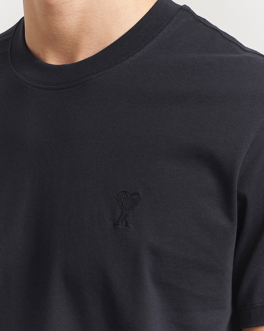 Herren | T-Shirts | AMI | Tonal Heart Logo T-Shirt Black