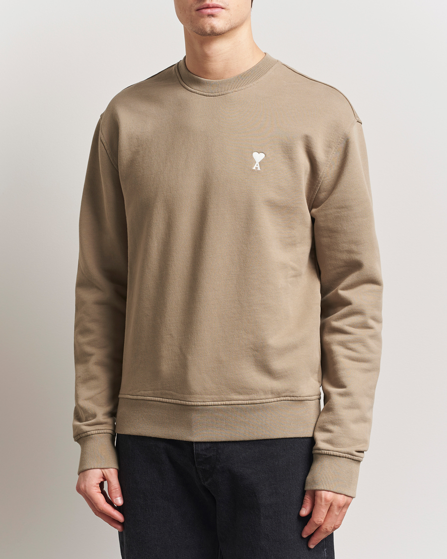 Herren | Pullover | AMI | Off White Heart Logo Sweatshirt Beige