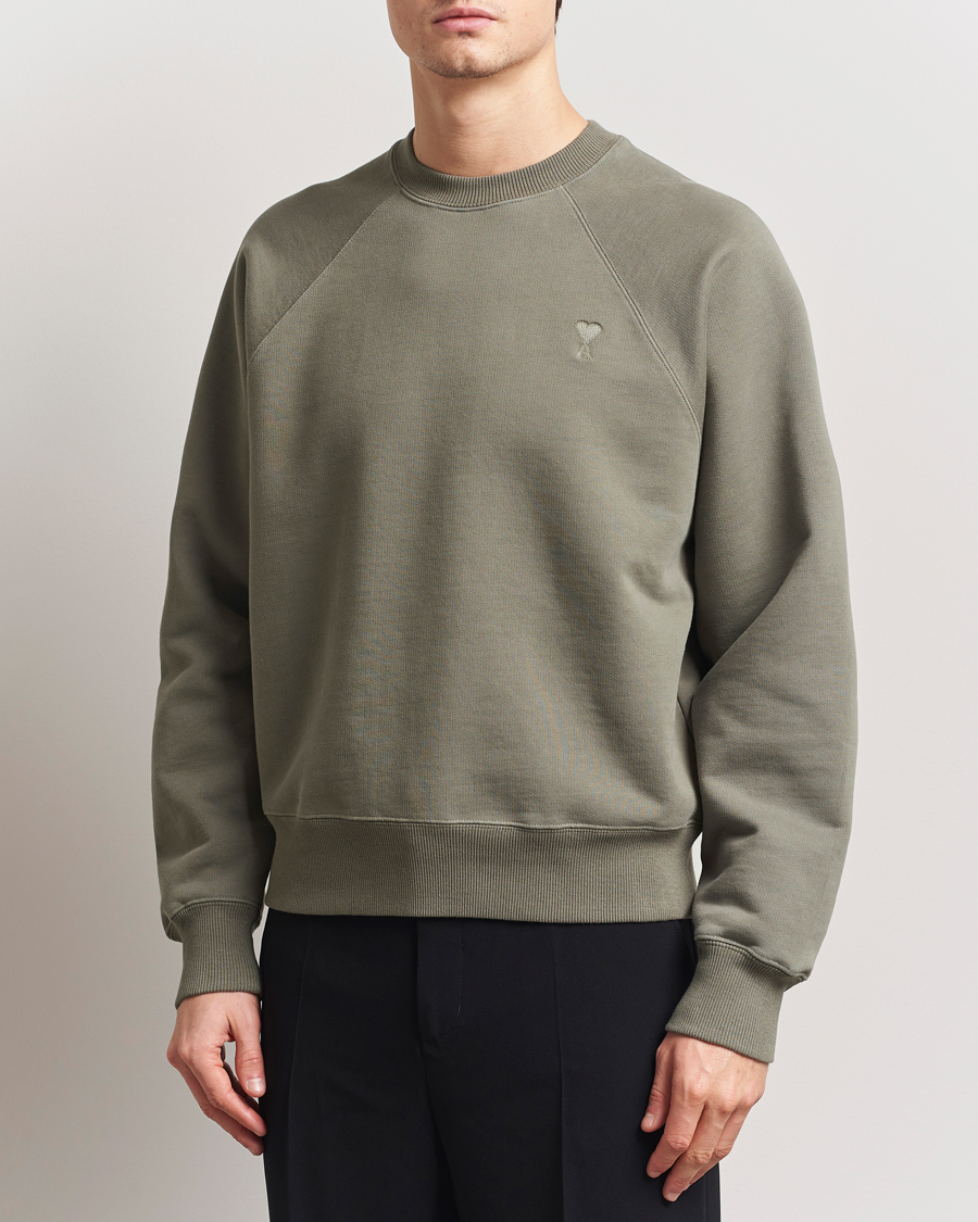 Herren | Pullover | AMI | Tonal Heart Logo Sweatshirt Smoke Grey