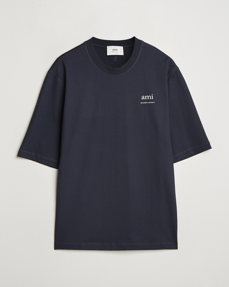 Herren | T-Shirts | AMI | Logo T-Shirt Navy Blue