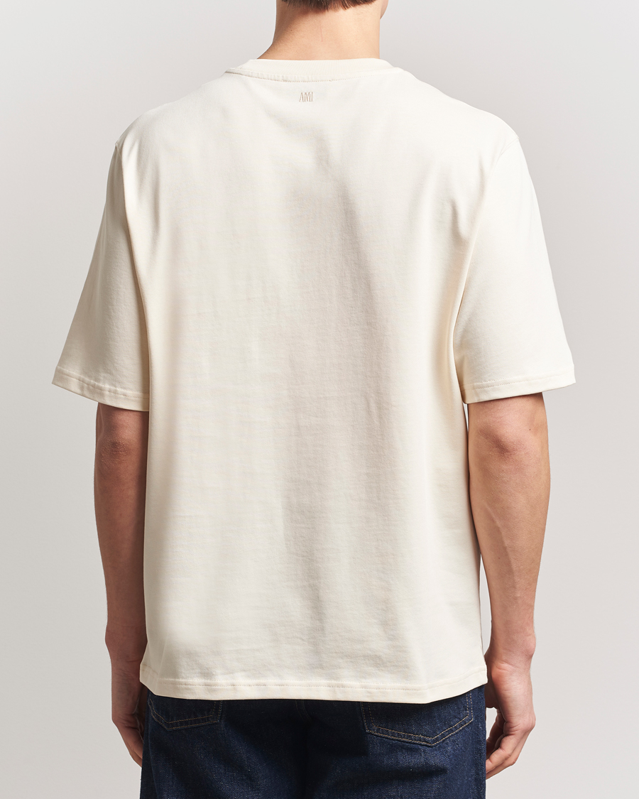 Herren | T-Shirts | AMI | Paris Logo T-Shirt White Cream