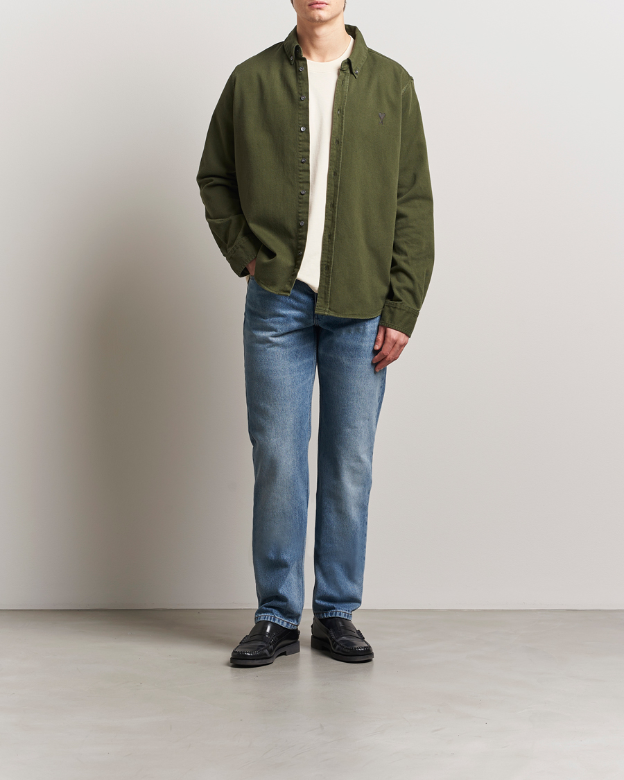 Herren | Hemden | AMI | Tonal Heart Logo Twill Shirt Loden