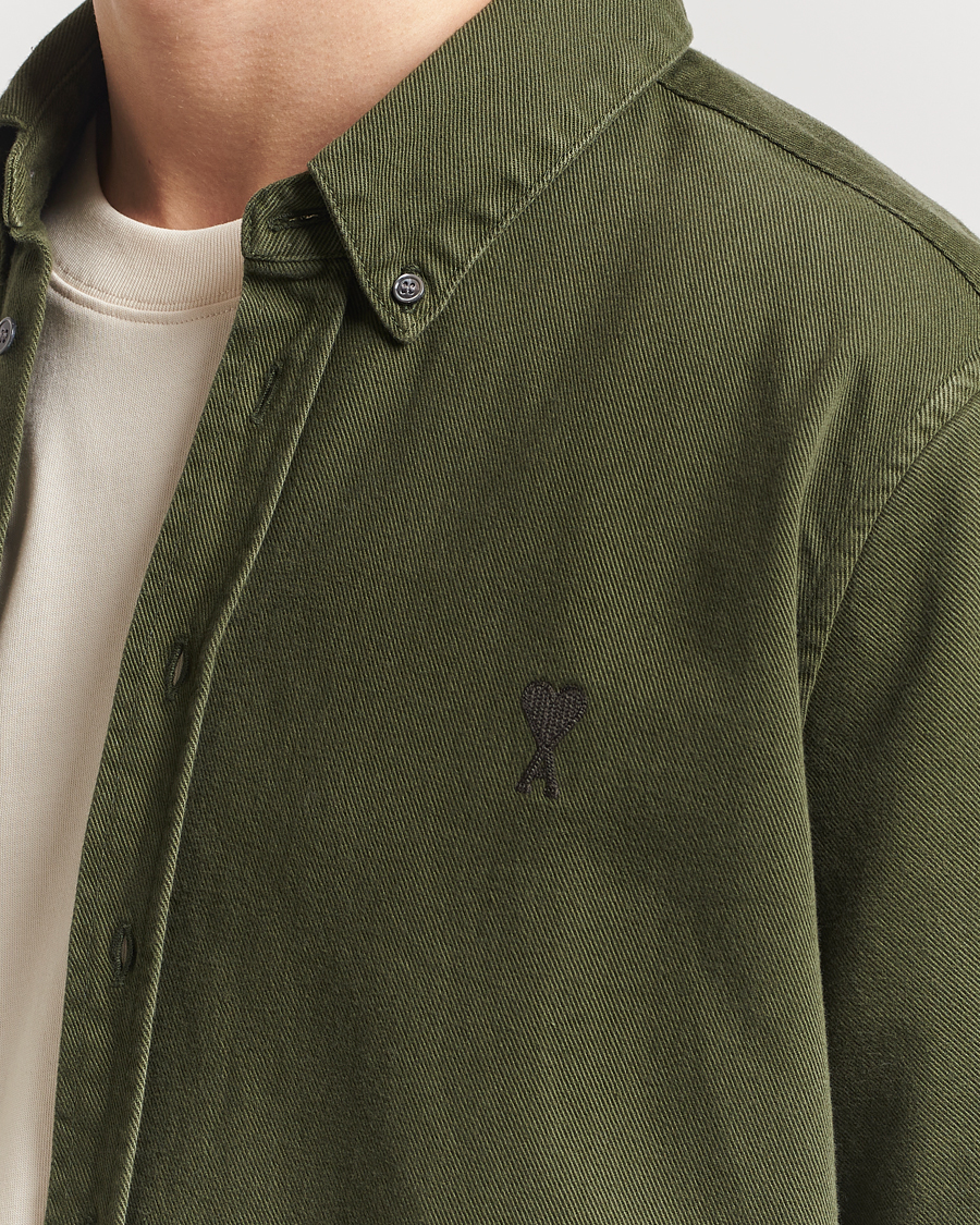 Herren | Hemden | AMI | Tonal Heart Logo Twill Shirt Loden