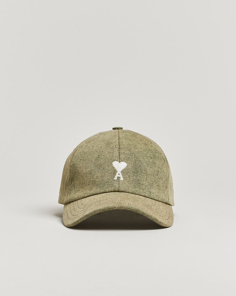 Herren | Hüte & Mützen | AMI | Off White Heart Logo Cap Green