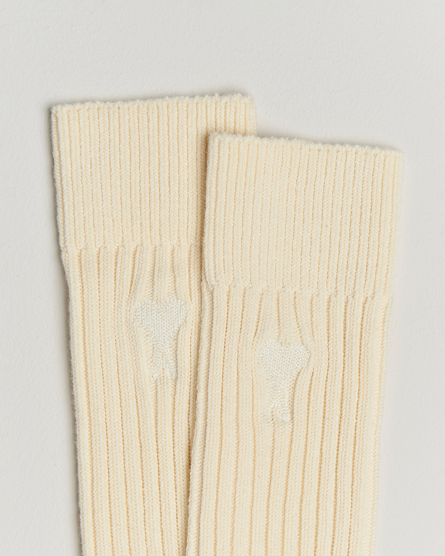Herren | Unterwäsche | AMI | Logo Ribbed Sock Off White