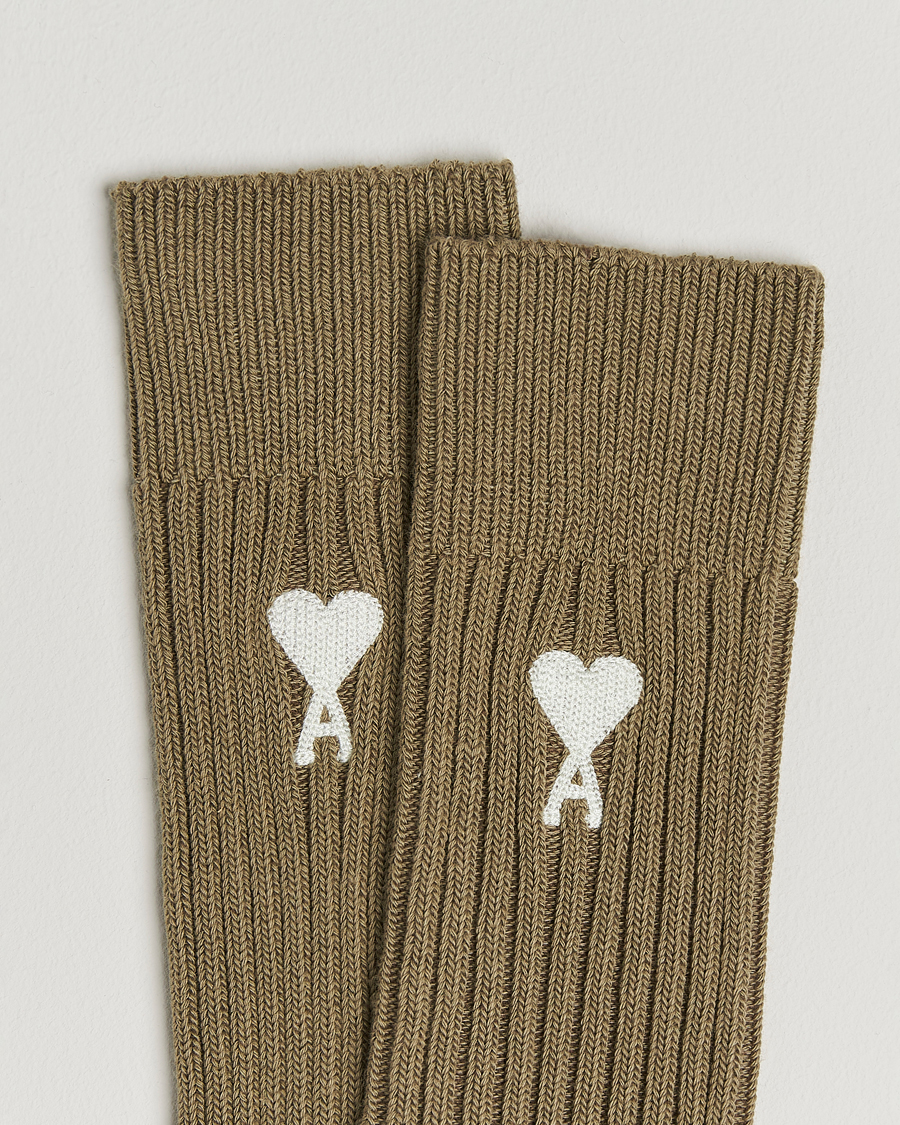 Herren | Unterwäsche | AMI | Logo Ribbed Sock Green