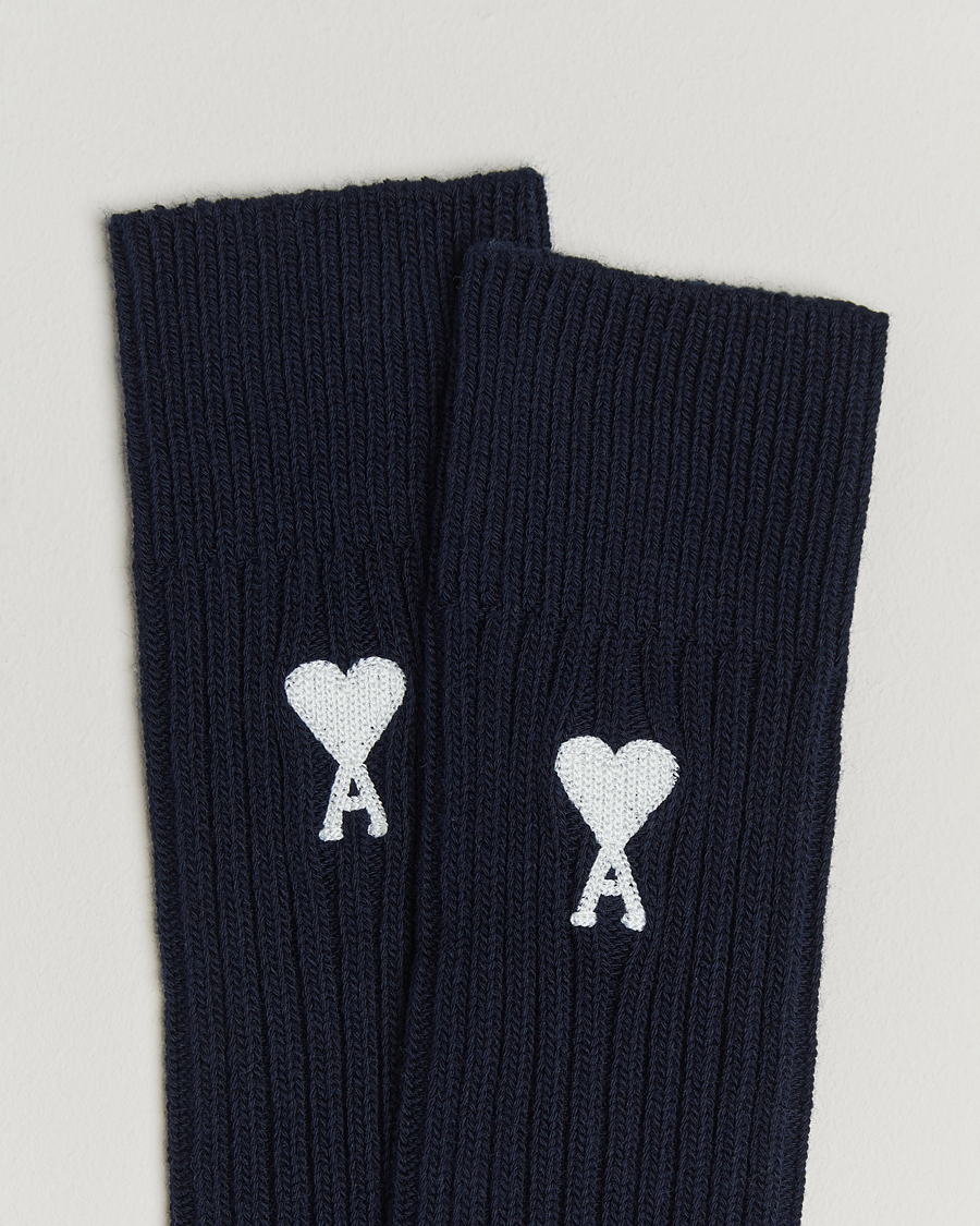 Herren | Unterwäsche | AMI | Logo Ribbed Sock Navy Blue