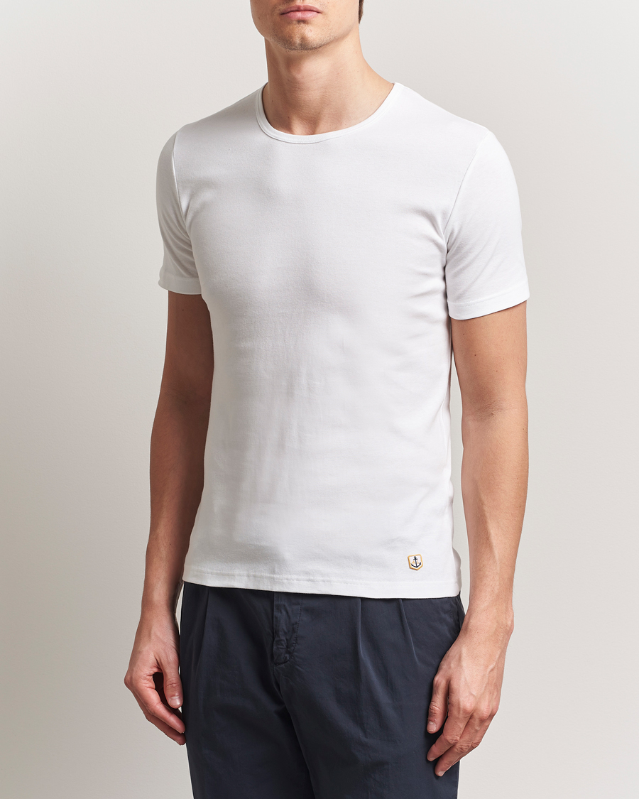 Herren | T-Shirts | Armor-lux | 2-Pack Crew Neck T-Shirt White/White