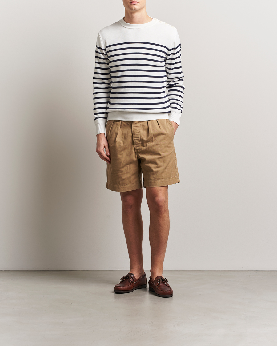 Herren | Pullover | Armor-lux | Groix Striped Sweater Milk/Navy