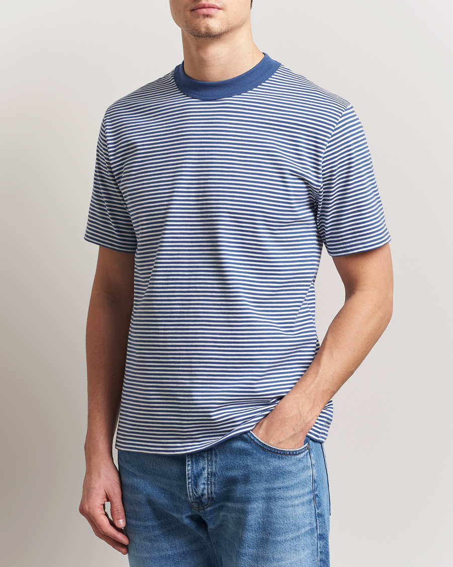 Herren | T-Shirts | Armor-lux | Callac Héritage Stripe T-Shirt Obscur/Milk