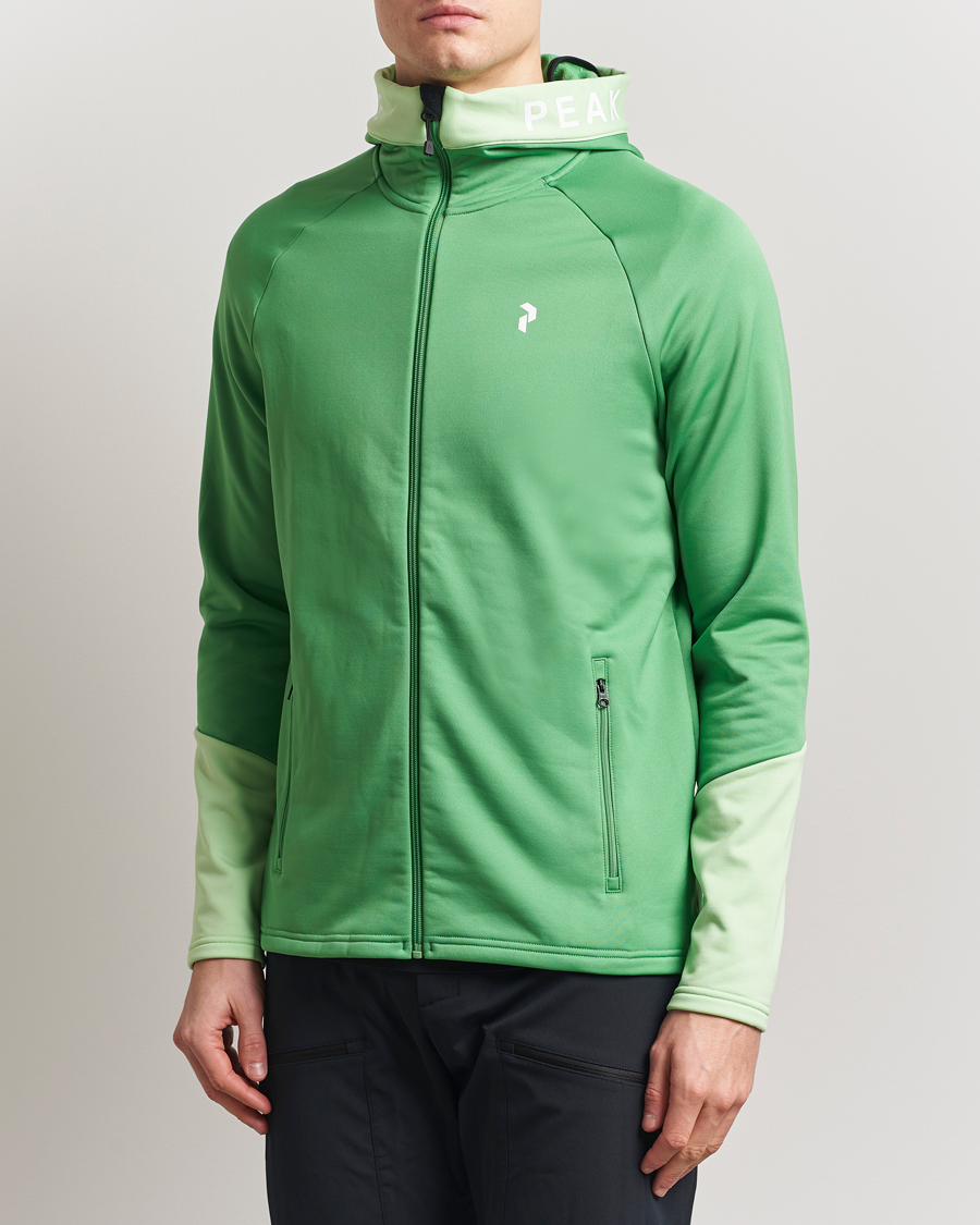 Herren | Pullover | Peak Performance | Rider Hooded Full Zip Peppermint/Vivid Green