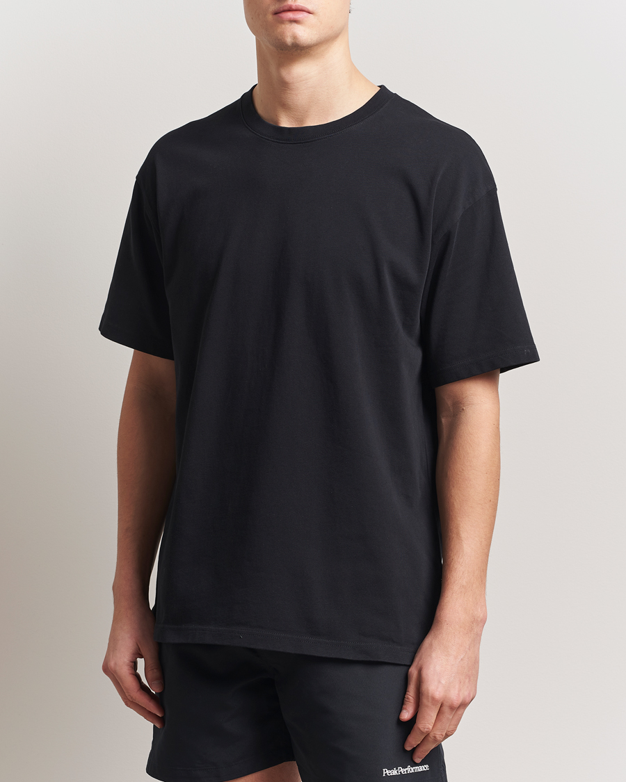 Herren | T-Shirts | Peak Performance | Heavy Cotton Crew Neck T-Shirt Black