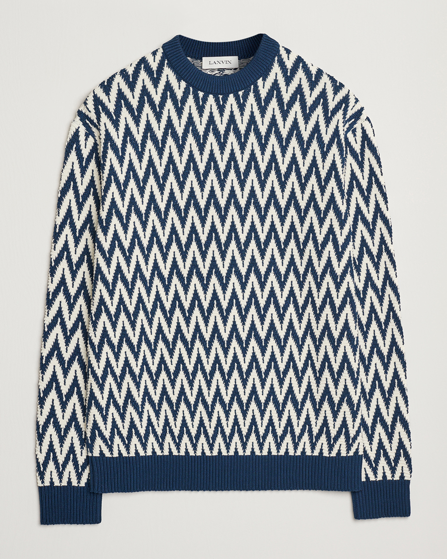 Herren | Pullover | Lanvin | Chevron Sweater Petrol/Ecru