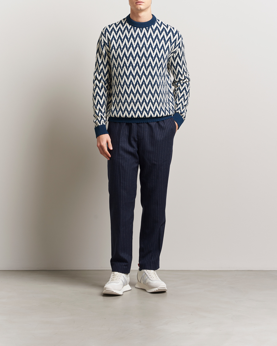 Herren | Pullover | Lanvin | Chevron Sweater Petrol/Ecru