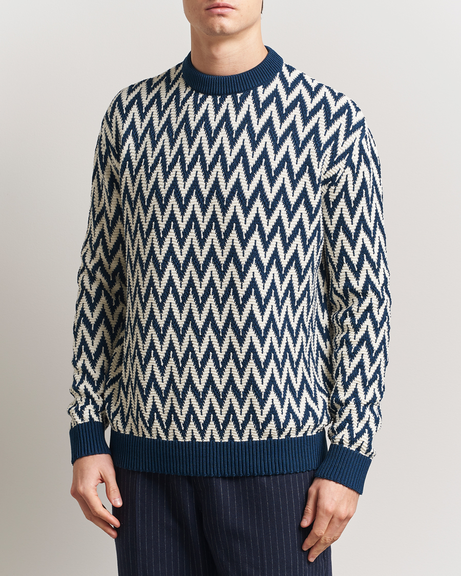 Herren | Pullover | Lanvin | Chevron Sweater Petrol/Ecru