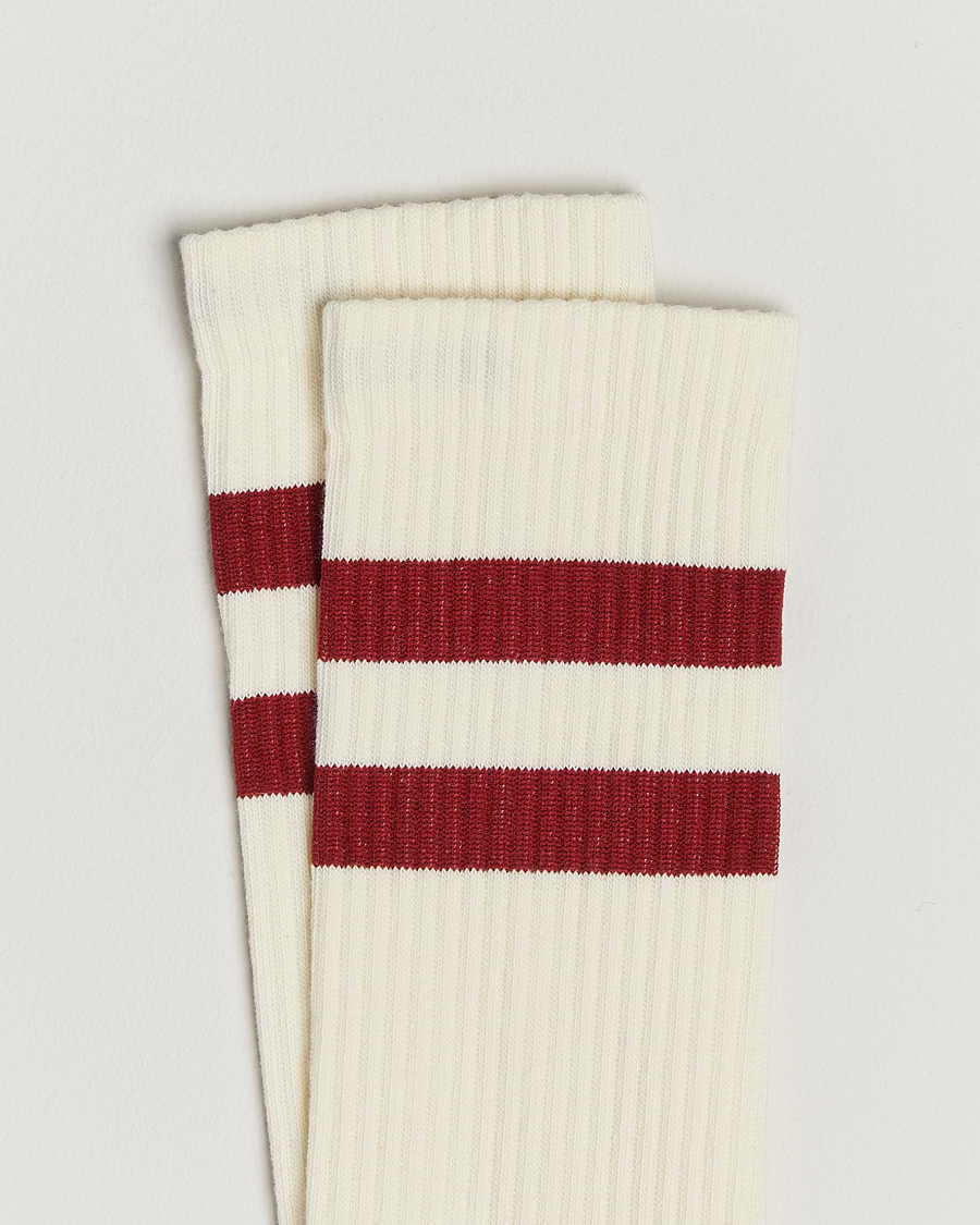 Herren | Unterwäsche | Sweyd | 3-Pack Two Stripe Cotton Socks White/Red