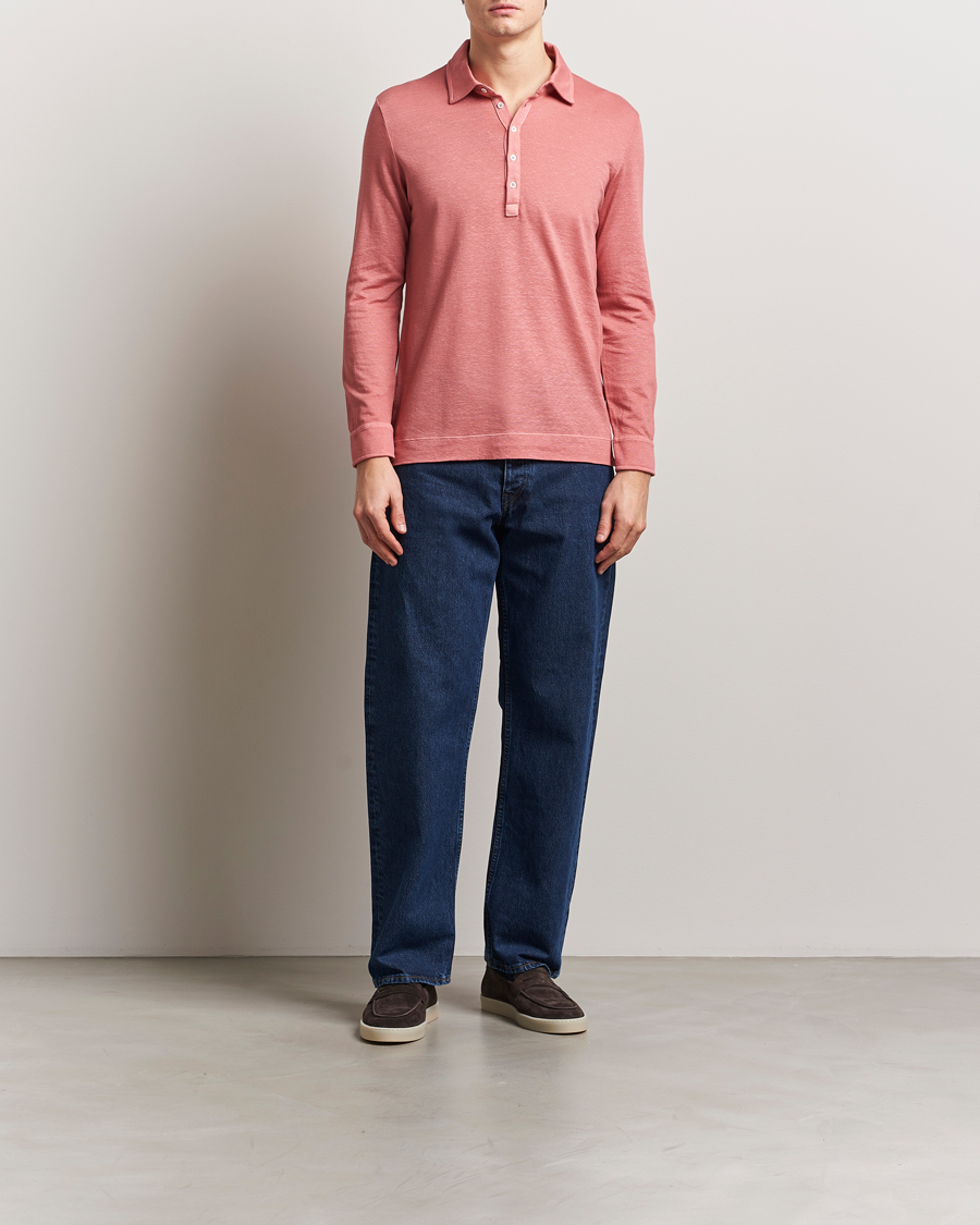 Herren | Poloshirts | Massimo Alba | Raya Long Sleeve Polo Coral