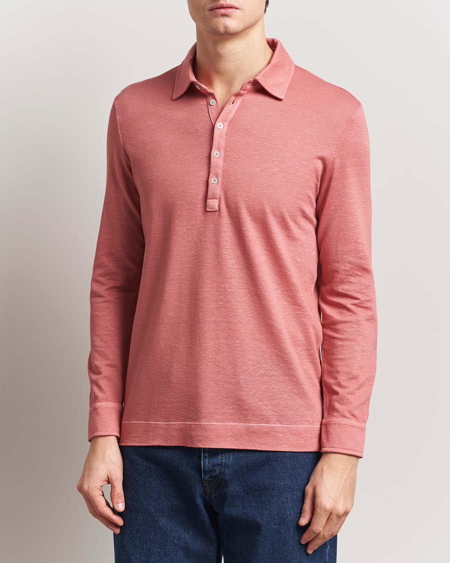 Herren | Poloshirts | Massimo Alba | Raya Long Sleeve Polo Coral