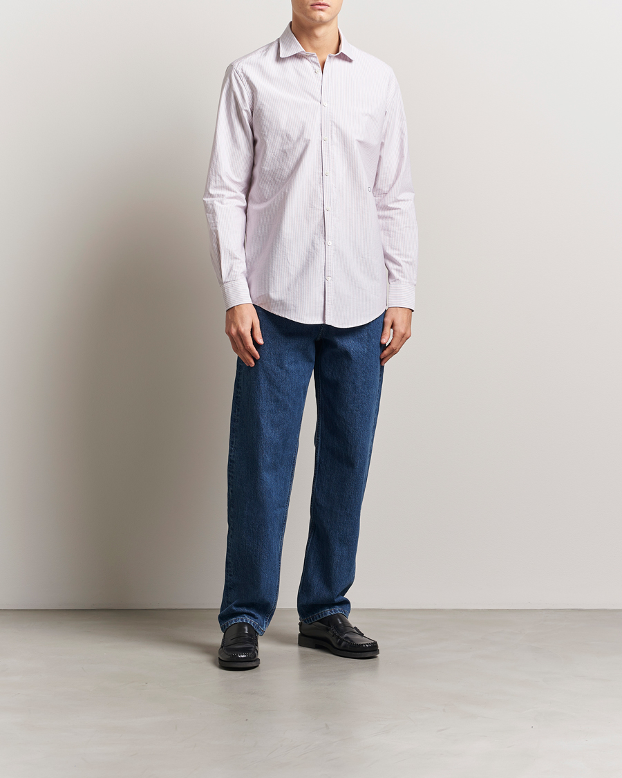 Herren | Hemden | Massimo Alba | Canary Striped Cotton Shirt Blue/Red