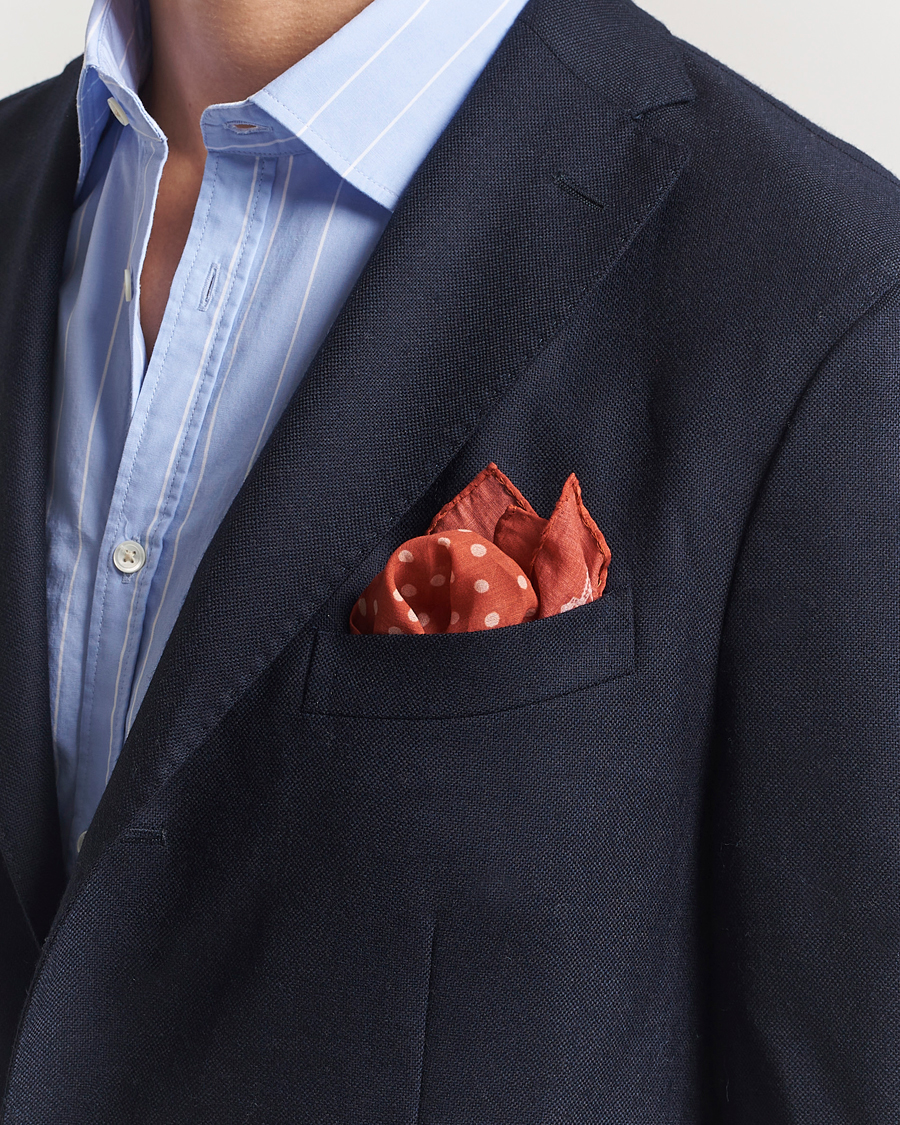 Herren | Einstecktücher | Massimo Alba | Printed Cotton Voile Handkerchief Burn Red