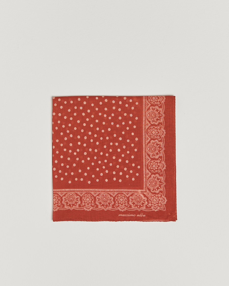 Herren | Einstecktücher | Massimo Alba | Printed Cotton Voile Handkerchief Burn Red