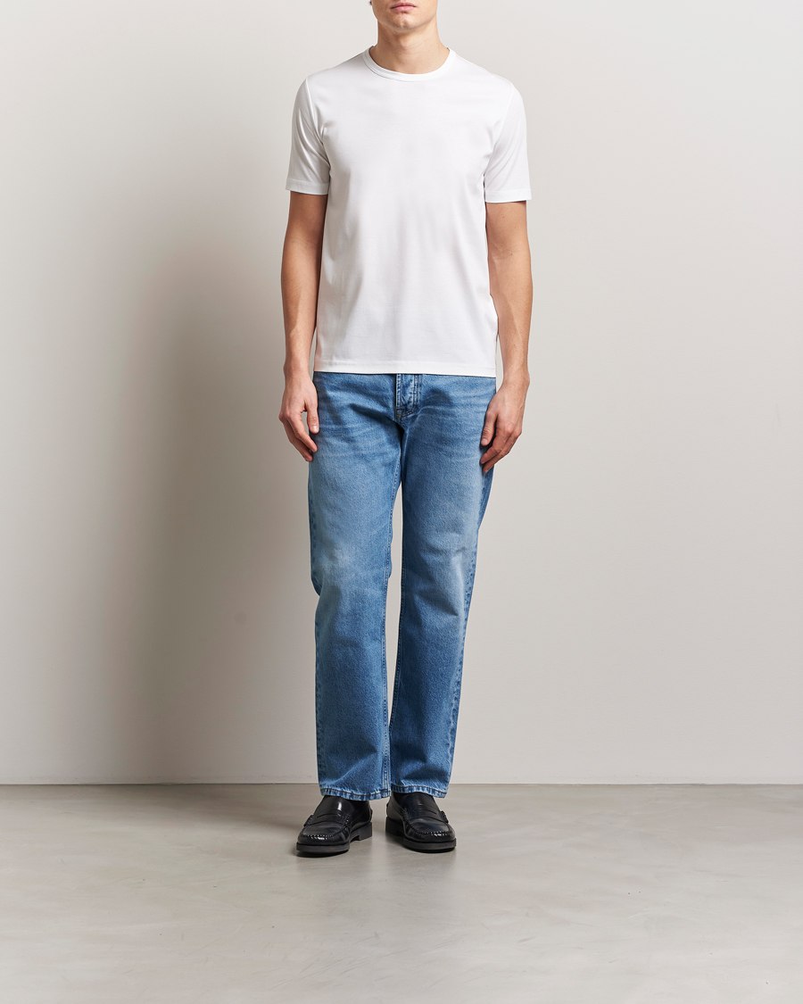 Herren | T-Shirts | Tiger of Sweden | Olaf Mercerized Cotton T-Shirt Pure White