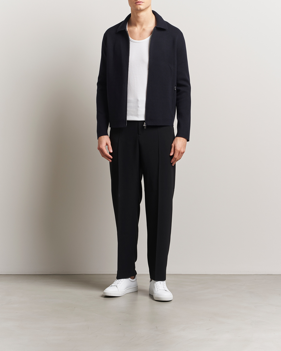 Herren | Pullover | Tiger of Sweden | Celyn Cotton/Wool Full Zip Light Ink